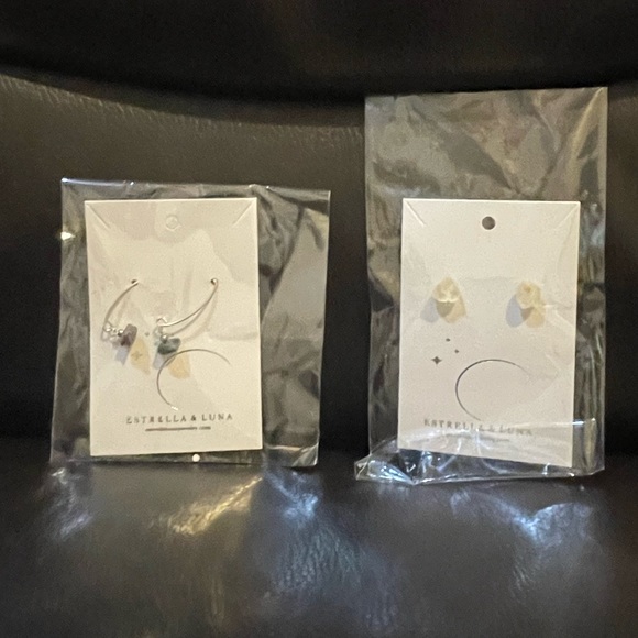 Set of Raw Stone earrings - Picture 1 of 6